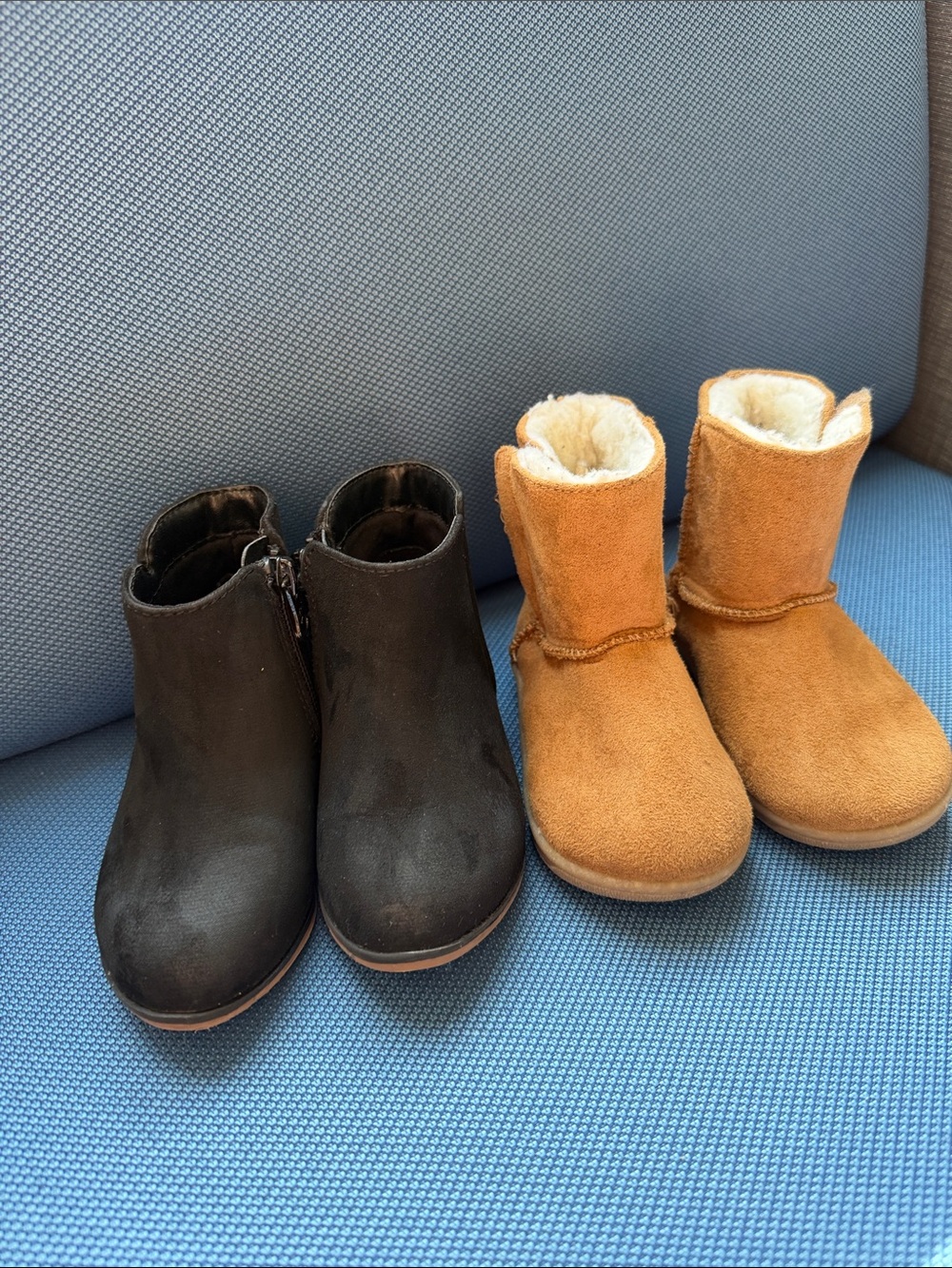 Toddler black Ankle Boots size 6 & Tan Boots size 5 set